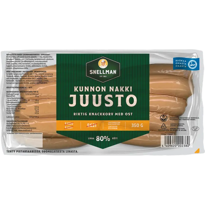 Snellman Kunnon juustonakkimakkara 350g