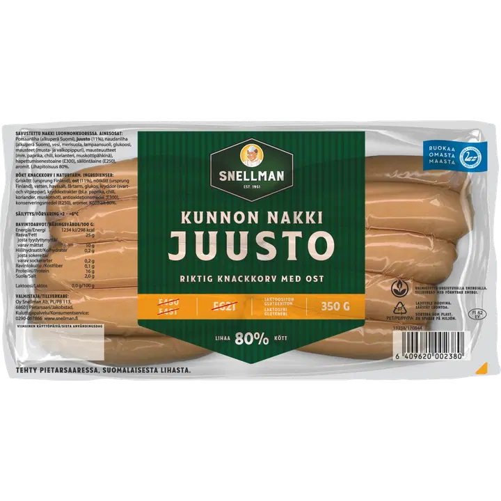 Snellman Kunnon juustonakkimakkara 350g