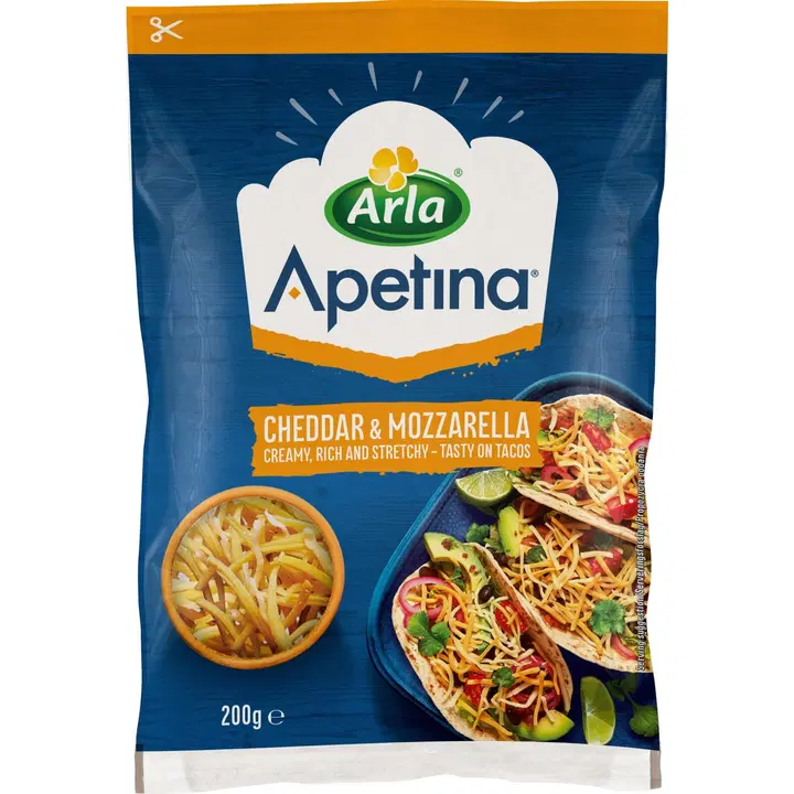 Arla Apetina Cheddar-mozzarella raaste 200g