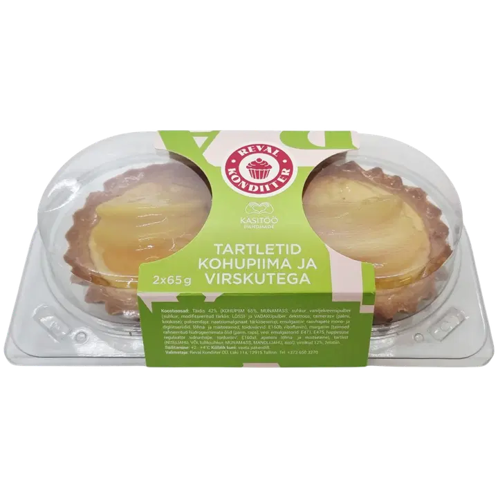 Reval Kondiiter Tartletid Kohupiima ja Virsikutega 130g
