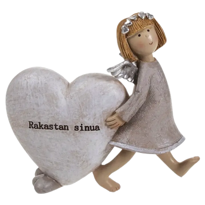 Enkeli sydänkoristeella 13,5cm