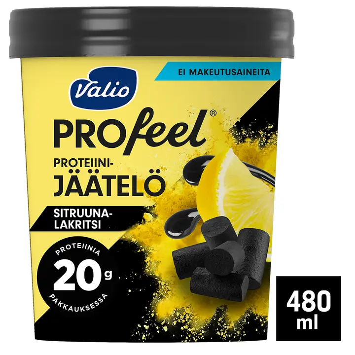Valio PROfeel® jäätelö 480 ml sitruuna-lakritsi laktoositon