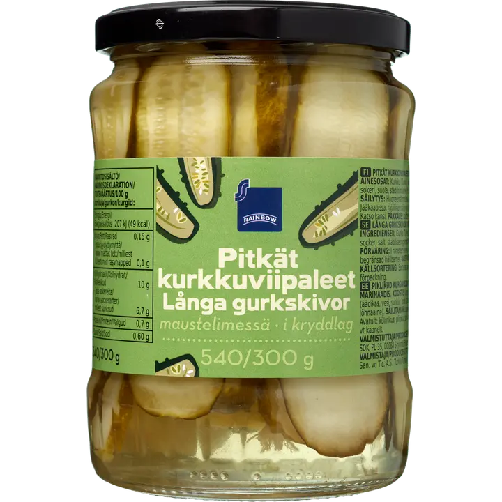 Rainbow pitkät kurkkuviipaleet 540/300 g