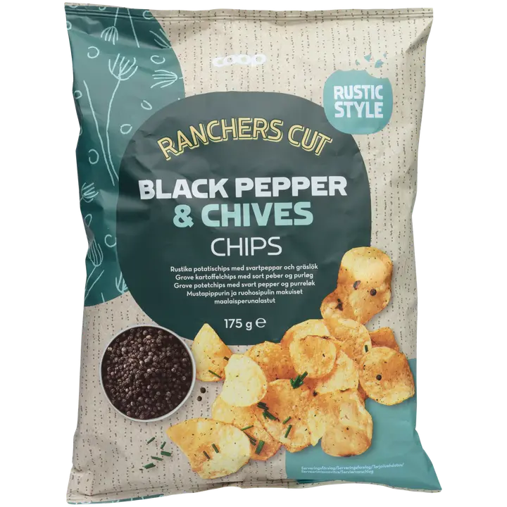 Coop maalaisperunalastut mustapippuri & ruohosipuli 175 g