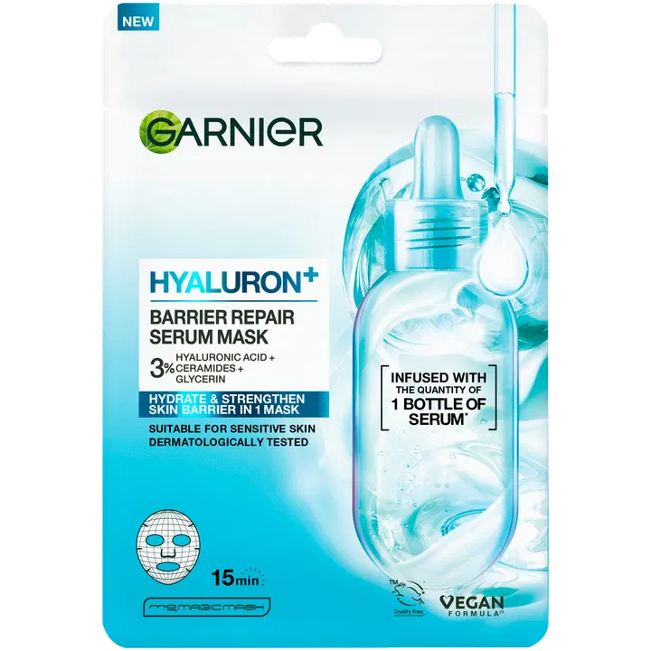 Garnier Hyaluron Barrier Repair Ansiktsmaske til sensitiv hud 28 g