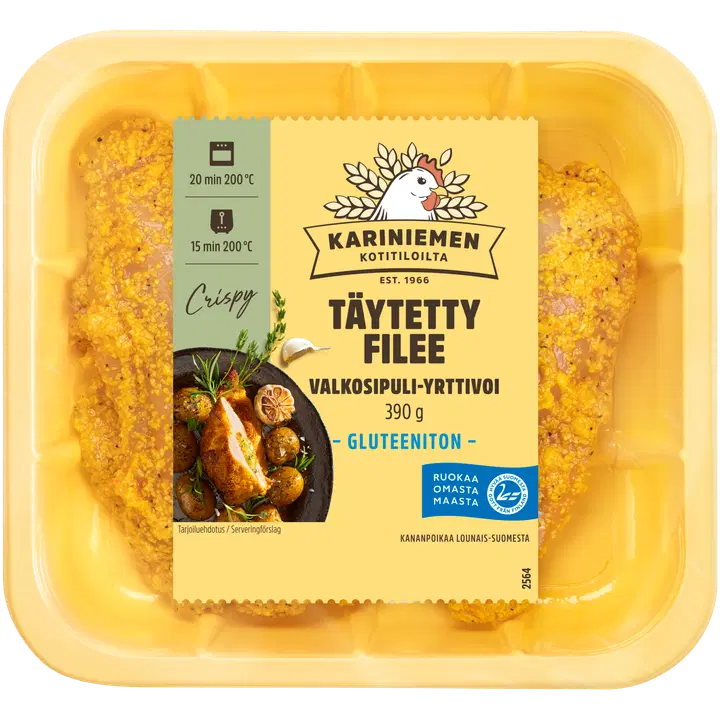 Kariniemen Kananpojan täytetty filee valkosipuli-yrttivoi 390 g