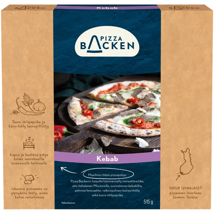 Pizza Backen Kebab 515g pakastepizza