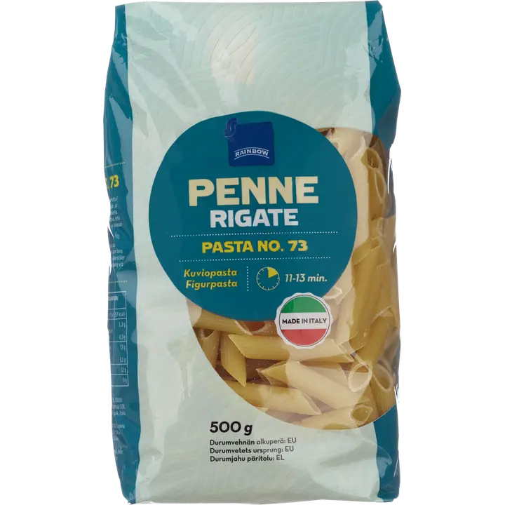 Rainbow 500g Penne Rigate kuviopasta