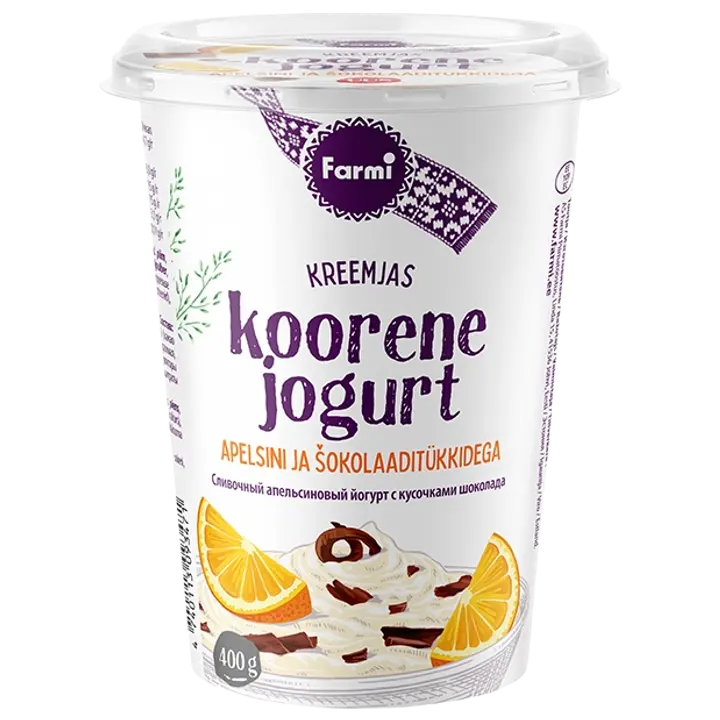 Farmi Koorene jogurt apelsini ja šokolaaditükkidega 400 g