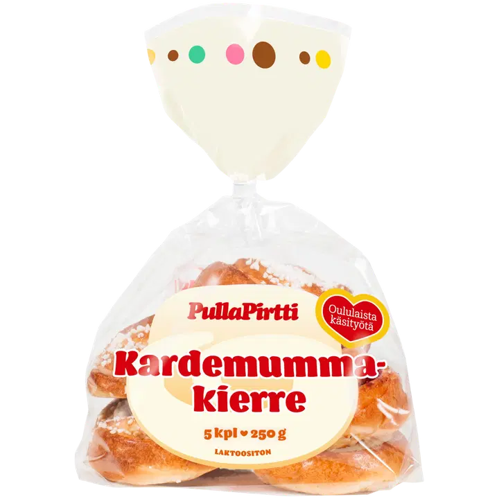 Pulla-Pirtti Kardemummakierre 5/250g laktoositon kardemummatäytteinen kahvileipä