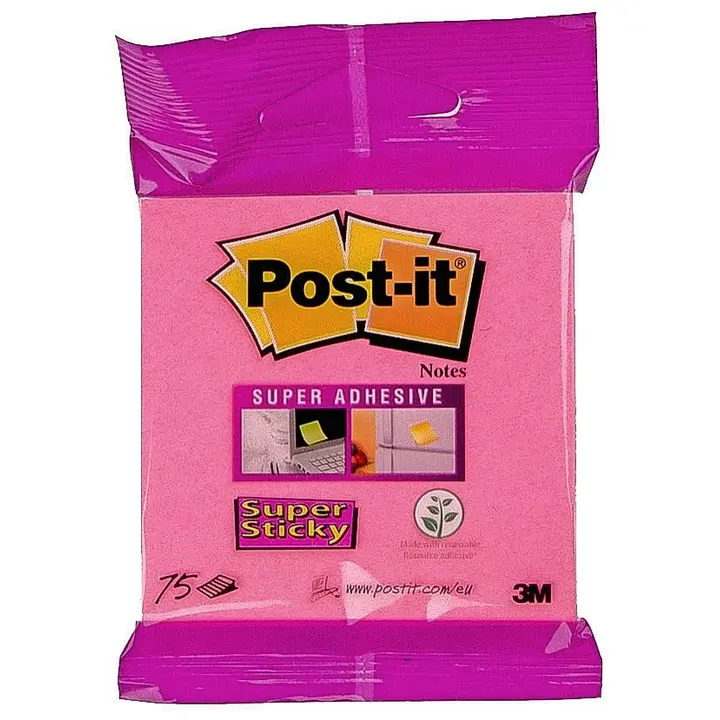 Post-it super sticky viestilaput, värilajitelma, 76x76mm, 6820-SS3  piikkipakkaus