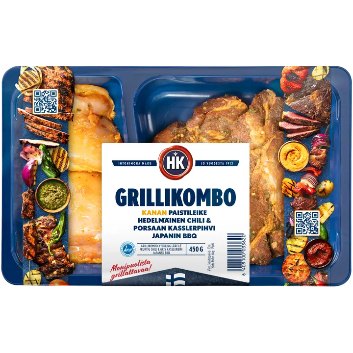 HK Grillikombo Kanan Paistileike Hedelmäinen chili & Porsaan Kasslerpihvi Japanin BBQ 450g