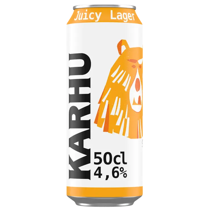 Karhu Juicy Lager olut 4,6 % tölkki 0,5 L