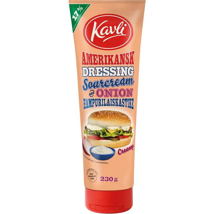 Kavli Amerikansk Dressing Sourcream & Onion Hampurilaiskastike 230g