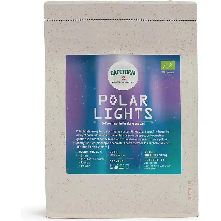 Cafetoria roastery Polar Lights tumma kahvi 200g luomu jauhettu
