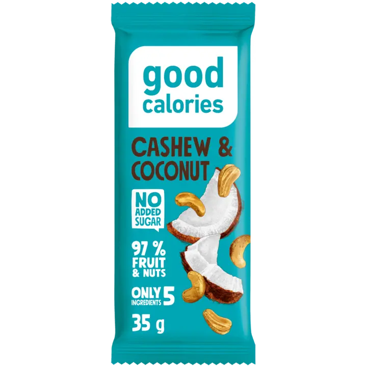 Energia datlibatoon GOOD CALORIES india pähklite, maapähklite ja kookosega 35g