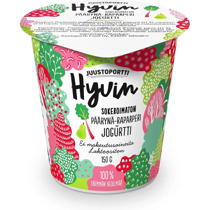 Juustoportti Hyvin jogurtti 150 g päärynä-raparperi laktoositon