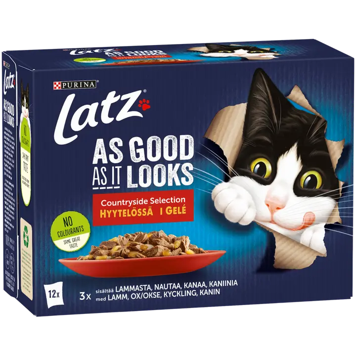Latz Agail 12x85g Countryside lajitelma hyytelössä 4 varianttia kissanruoka