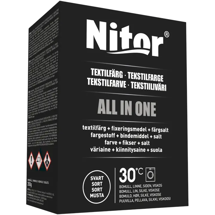 Nitor Tekstiiliväri All in one 350g musta