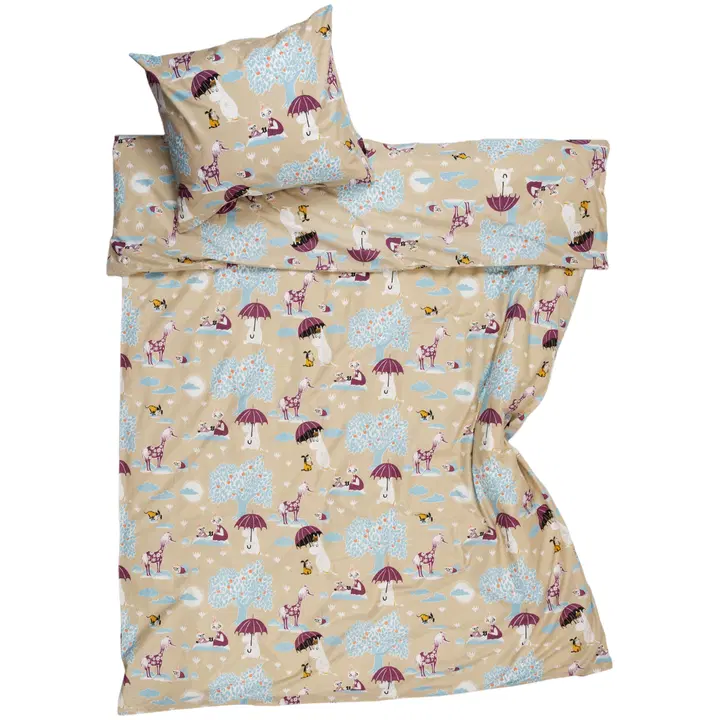 Voodipesukomplekt Muumi 150x210+50x60 beež