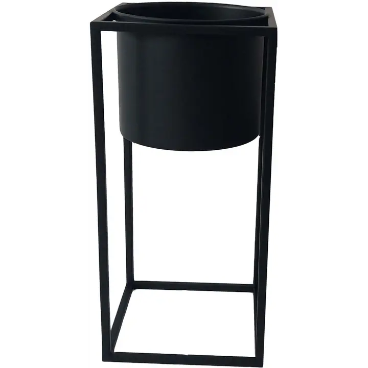 Metalliruukku 16x16x35 cm musta