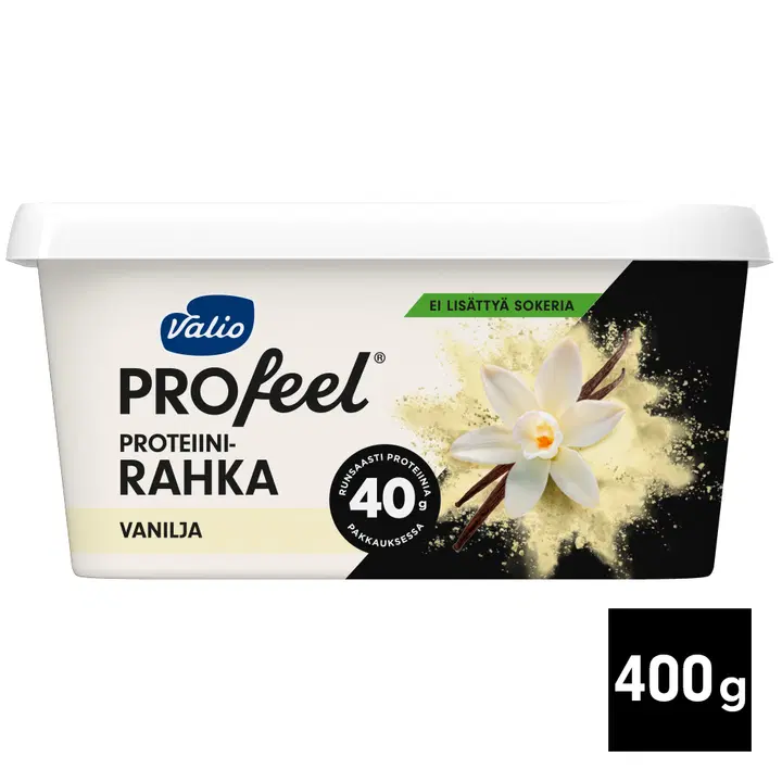 Valio PROfeel® proteiinirahka sokeroimaton 400 g vanilja laktoositon