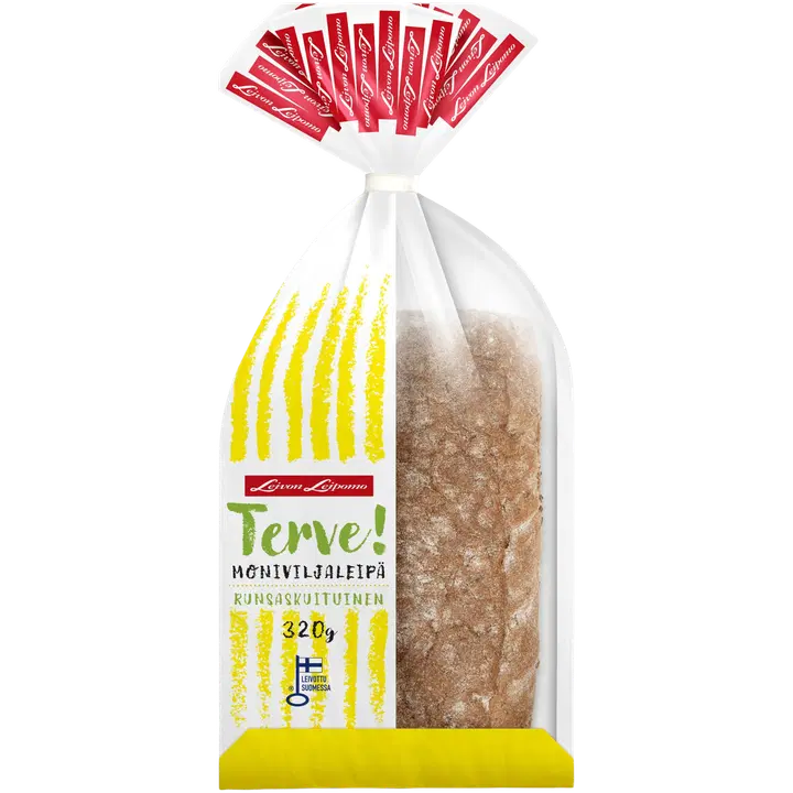 Leivon Leipomo Terve! moniviljaleipä 320g