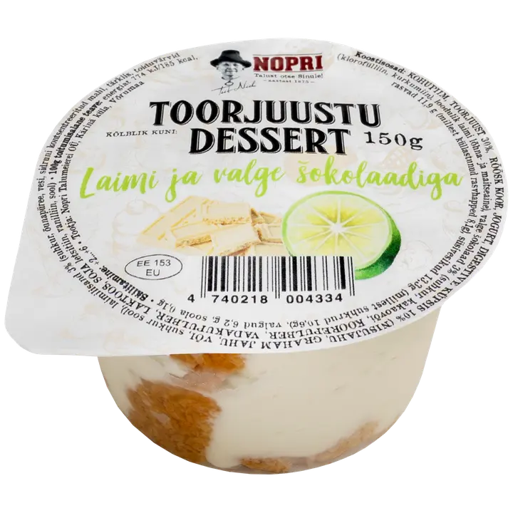 Nopri Toorjuustu dessert laimi ja valge šokolaadiga 150g
