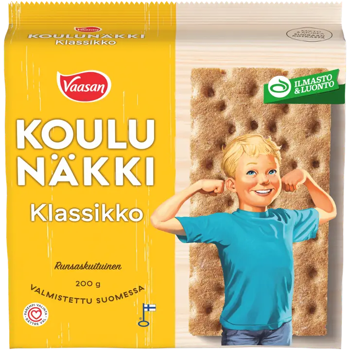 VAASAN KOULUNÄKKI Klassikko 200 g Täysjyväruisnäkkileipä