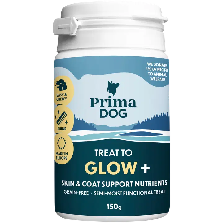PrimaDog Glow+ 150 g makupala - Ihon ja turkin hyvinvoinnin tukemiseen