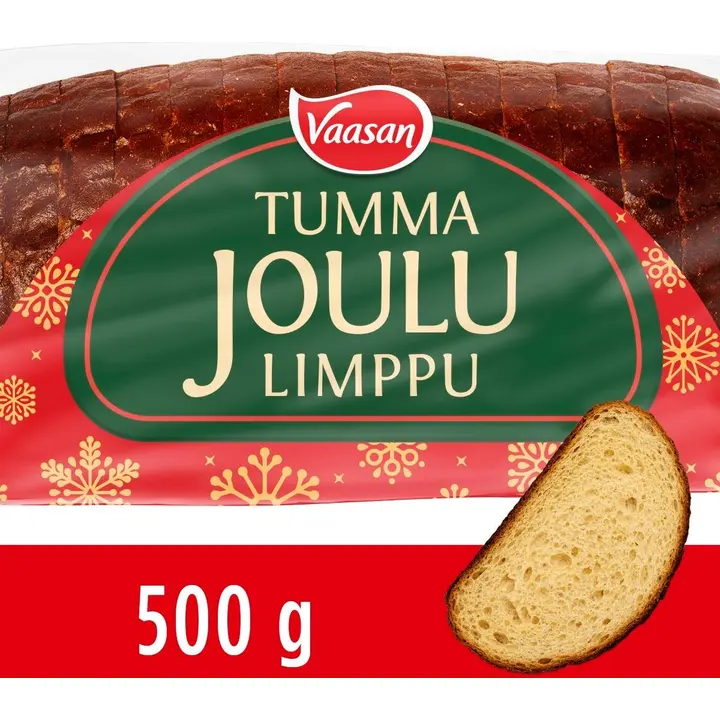 Vaasan Tumma Joululimppu 500g viipaloitu maustettu sekaleipä