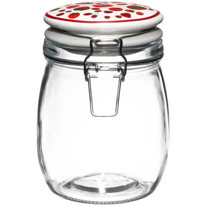 Marjukka Glasburk med patentlock jordgubb 750 ml