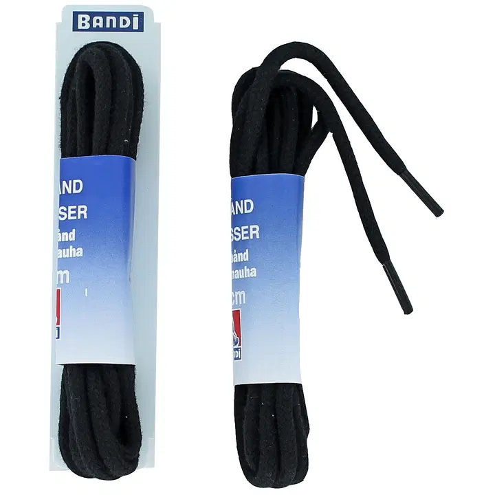 Bandi kengännauha pyöreä 90cm 486 musta 1pr