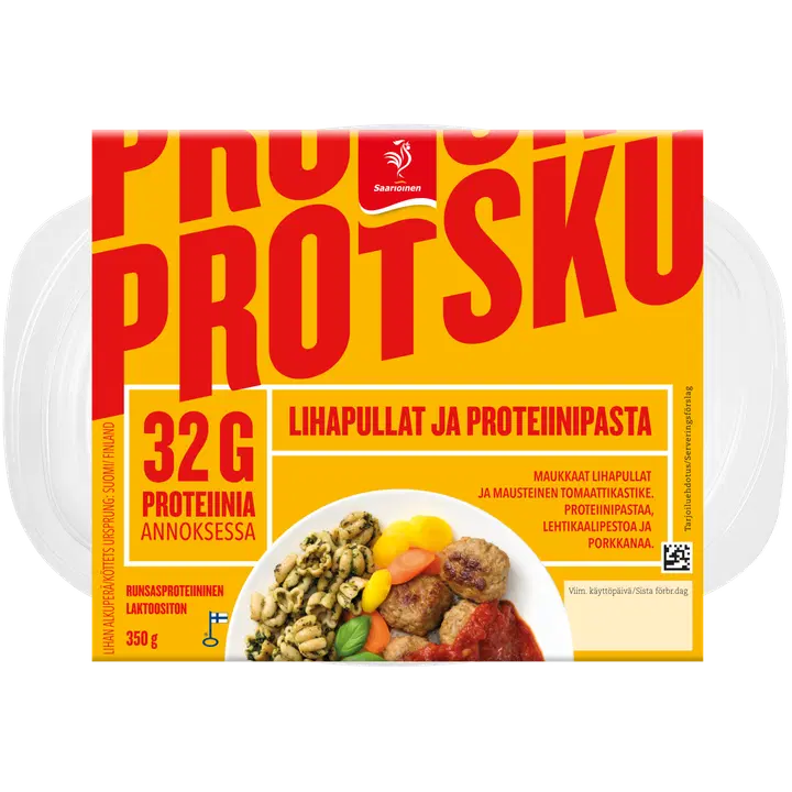 Saarioinen PROTSKU Lihapullat ja proteiinipasta 350g