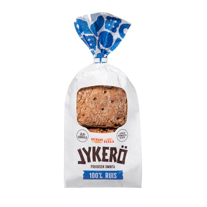 PutaanPulla sataprosenttinen Ruis Jykerö 6 kpl/290g täysjyväruis jälkiuunipalaleipä