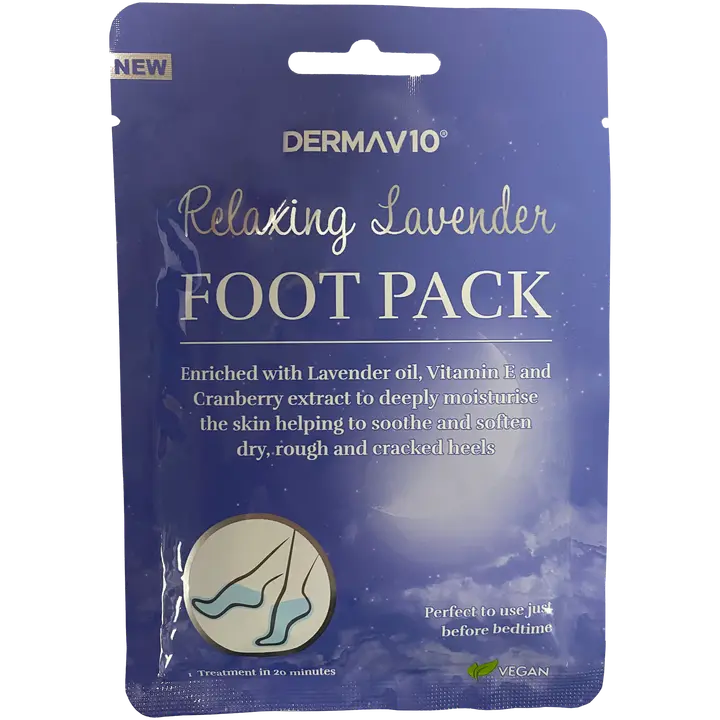 Derma V10 rentouttava jalkanaamio laventeli 1 pari
