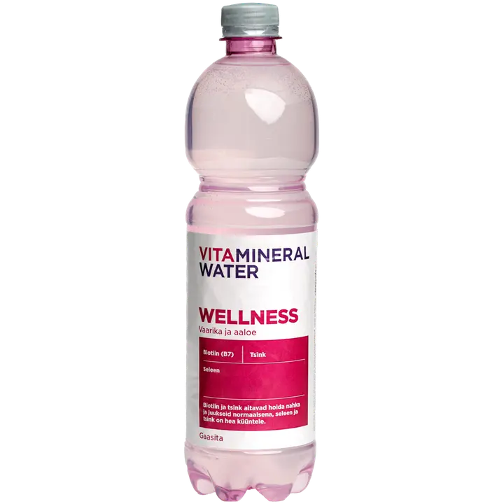 Vitamineral Wellness vaarika-aaloe vera maitseline vitamiinivesi 750 ml