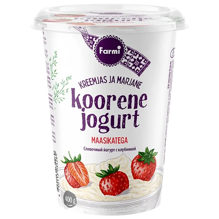 Farmi Koorene jogurt Polka maasikatega, 400 g