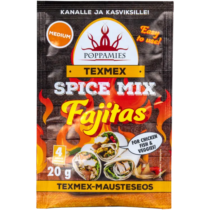 Poppamies Texmex Spice Mix Fajitas mausteseos 20g