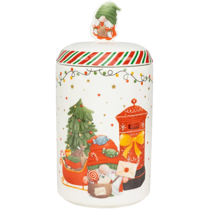 House keraaminen purkki Postitonttu 11x11x16 cm