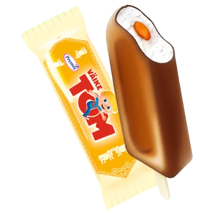 Väike Tom karamellijäätis lehmakommitäidisega, 90 ml