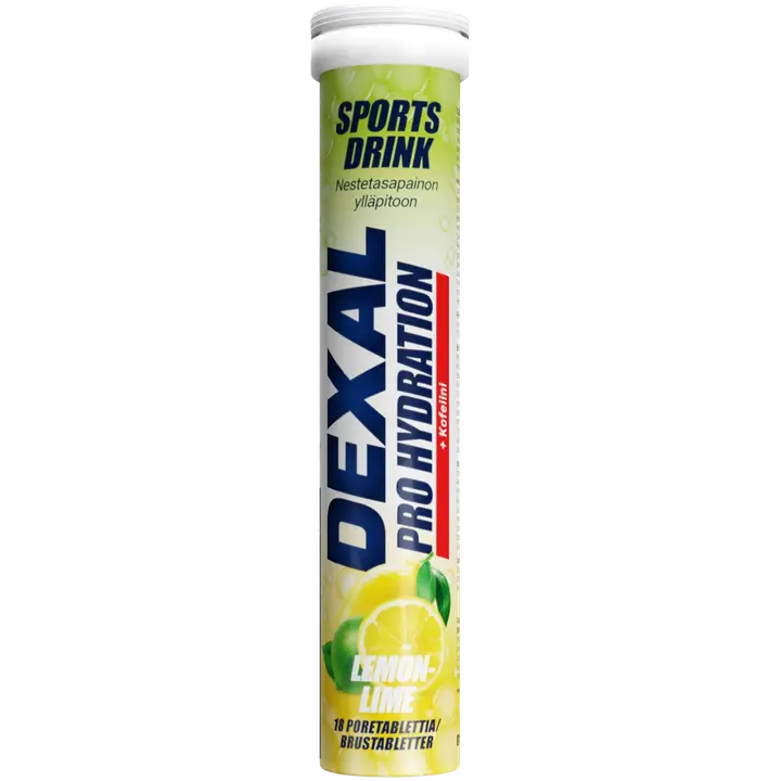 Dexal Pro Hydration sitruuna-limetti-kofeiini poretabletti 18kpl ravintolisä