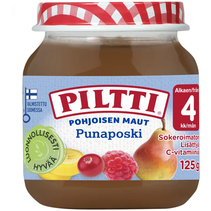 PILTTI 125g Pohjoisen maut Punaposki marja- ja hedelmäsose 4kk