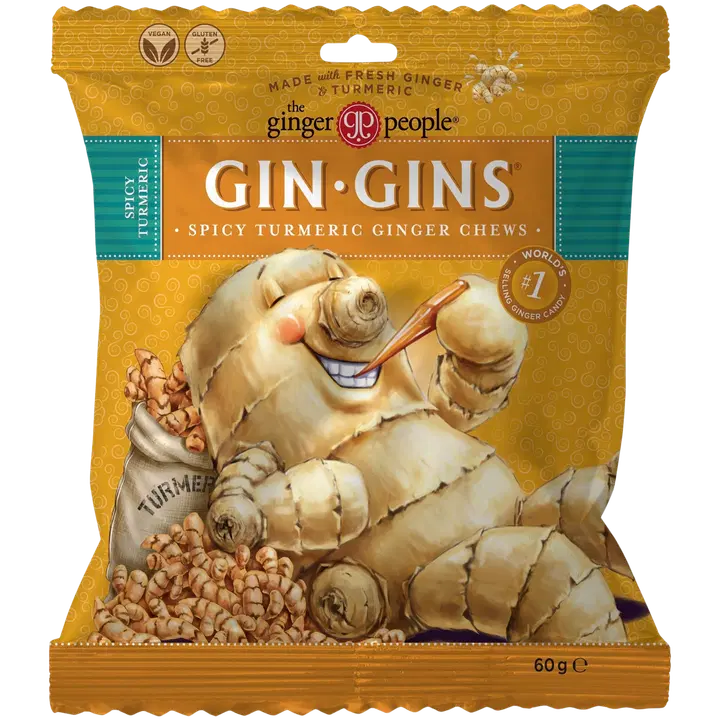 GinGins Kurkum-Ingveri närimiskommid 60g