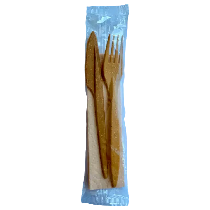 Kulukaubandus söögitarvikute komplekt korduvkasutatava noa ja kahvliga