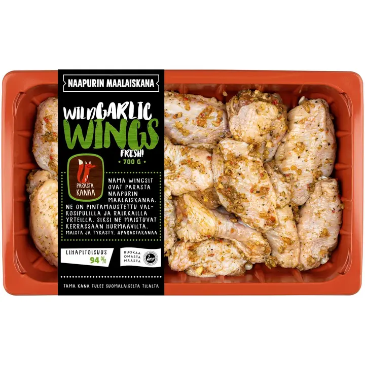 Naapurin Maalaiskanan wings, wild garlic 700g