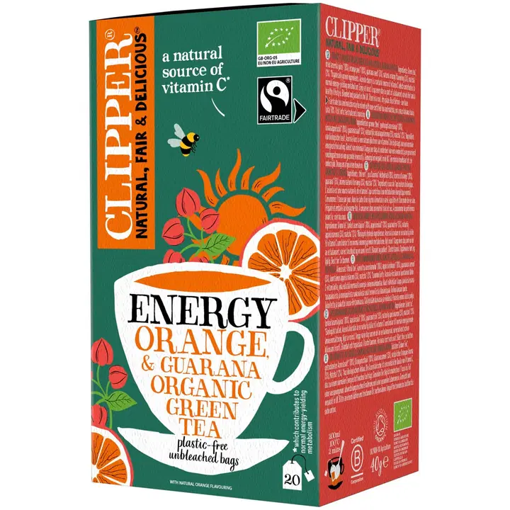 Clipper Luomu Vihreä tee, energy 20ps/40g Reilu kauppa