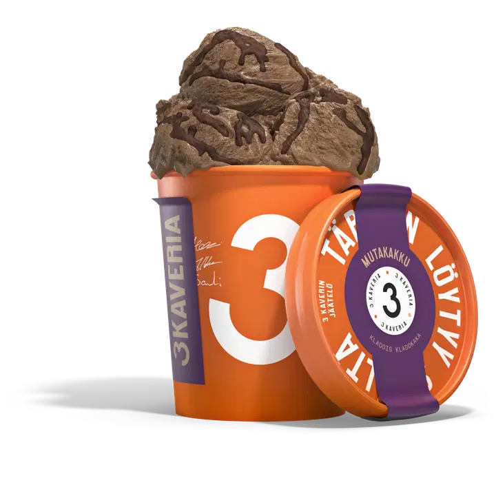 3 Kaveria Laktoositon Mutakakku jäätelö 500ml/400g