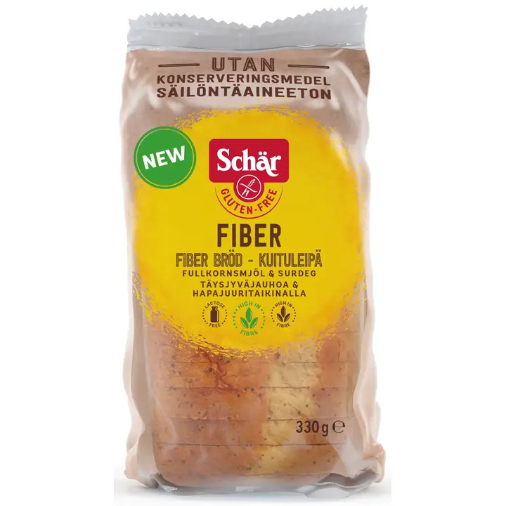 Schär Fiber Kuitu viipaleleipä 330g gluteeniton