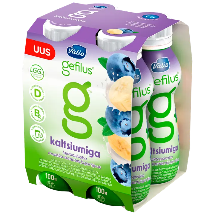 Gefilus jogurtijook mustika-banaani kaltsiumiga 4x100g